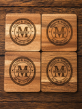 Monogram Coasters w/ Date - Engraved