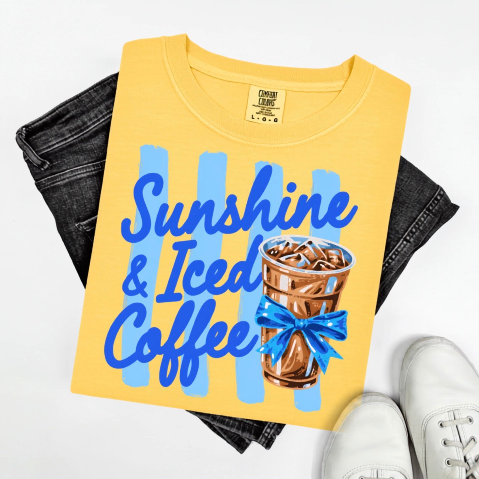 SUNSHINE & ICED COFFEE - T-SHIRT